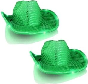 LED Flashing Cowboy Hat with Green Sequins Pack of 2 All Products LED Flashing Cowboy Hat with Green Sequins Pack of 2 All Products