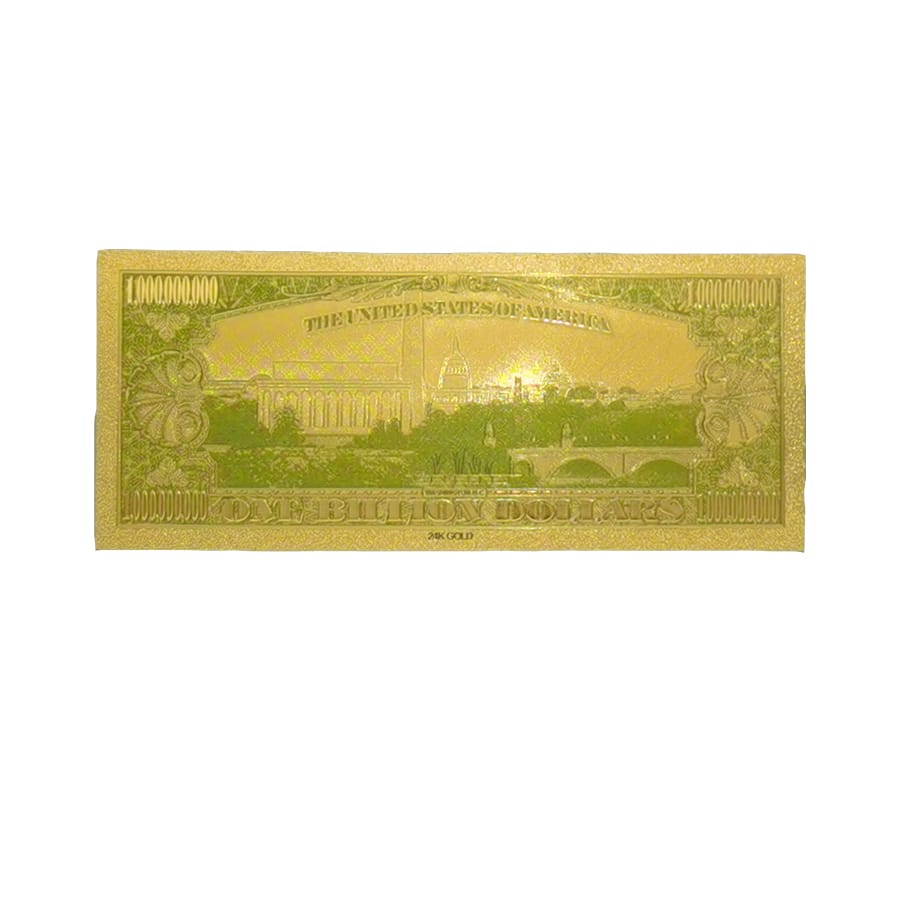 One Billion US Dollars 24K Gold Plated Collectible Fake Banknotes for Decoration 24K Gold and Silver Plated Replica Bills One Billion US Dollars 24K Gold Plated Collectible Fake Banknotes for Decoration 24K Gold and Silver Plated Replica Bills 4