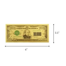 Ten Thousand US Dollars 24K Gold Plated Collectible Fake Banknotes for Decoration 24K Gold and Silver Plated Replica Bills 6