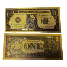Set of 14  Commemorative Mega Billion 24K Gold Plated US Dollar Fake Banknotes Timeless Collection Protector Sold Separately 24K Gold and Silver Plated Replica Bills 17