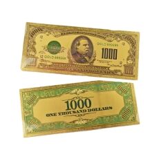 Set of 14  Commemorative Mega Billion 24K Gold Plated US Dollar Fake Banknotes Timeless Collection Protector Sold Separately 24K Gold and Silver Plated Replica Bills 9