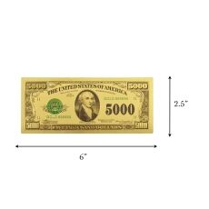 Five Thousand US Dollars 24K Gold Plated Collectible Fake Banknotes for Decoration 24K Gold and Silver Plated Replica Bills 6