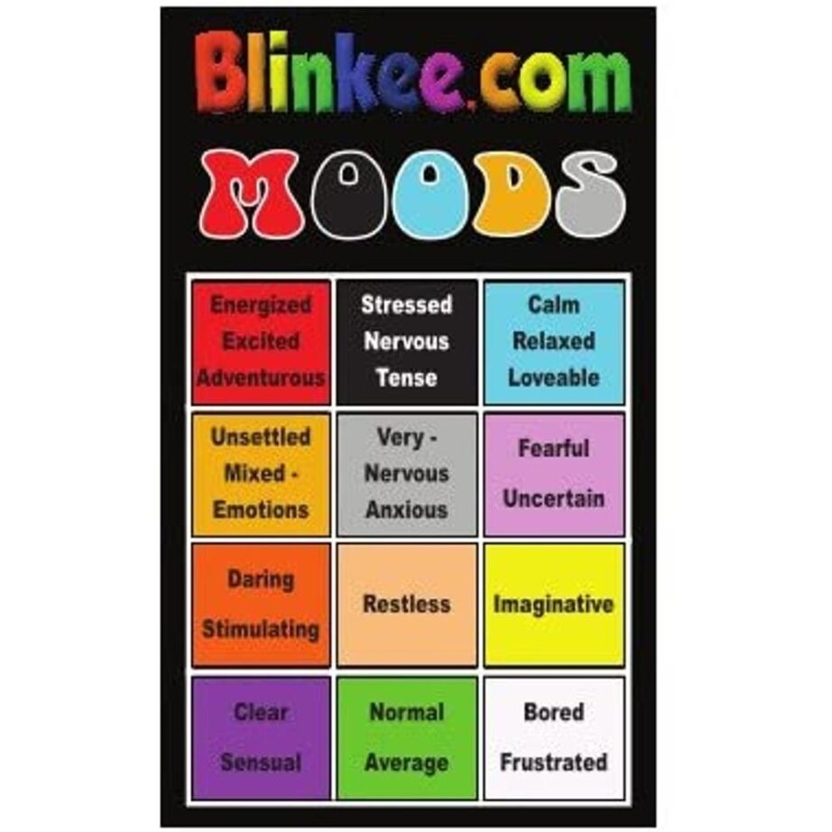 Mood Ring Color Chart for Seventies Mood Rings How Do You Really Feel All Products 3