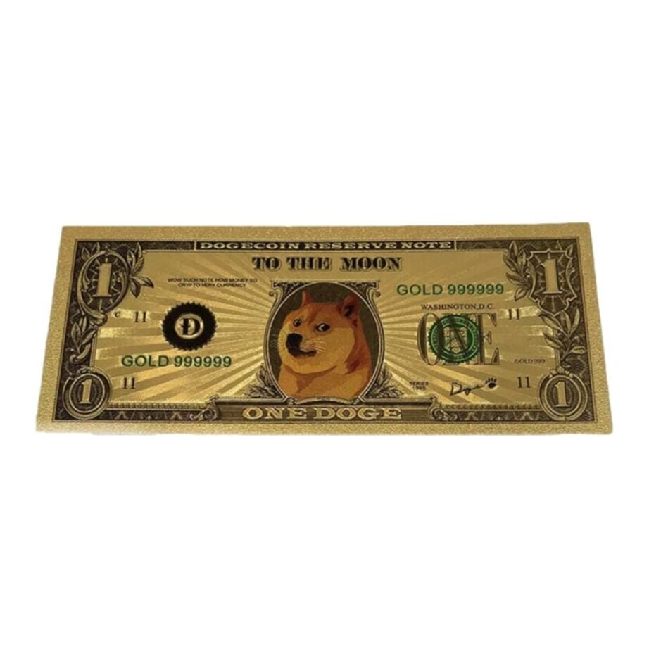 Dogecoin 24K Gold Plated Banknotes Collectors Bill Non-currency Replica Art Collection 24K Gold and Silver Plated Replica Bills Dogecoin 24K Gold Plated Banknotes Collectors Bill Non-currency Replica Art Collection 24K Gold and Silver Plated Replica Bills 3