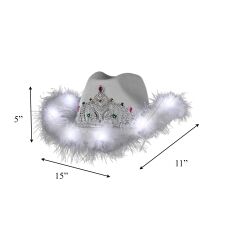 Light Up White Tiara Bridal Cowboy Cowgirl Hat All Products 4
