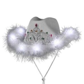 Light Up White Tiara Bridal Cowboy Cowgirl Hat All Products