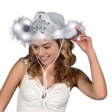 Light Up White Tiara Bridal Cowboy Cowgirl Hat All Products 6