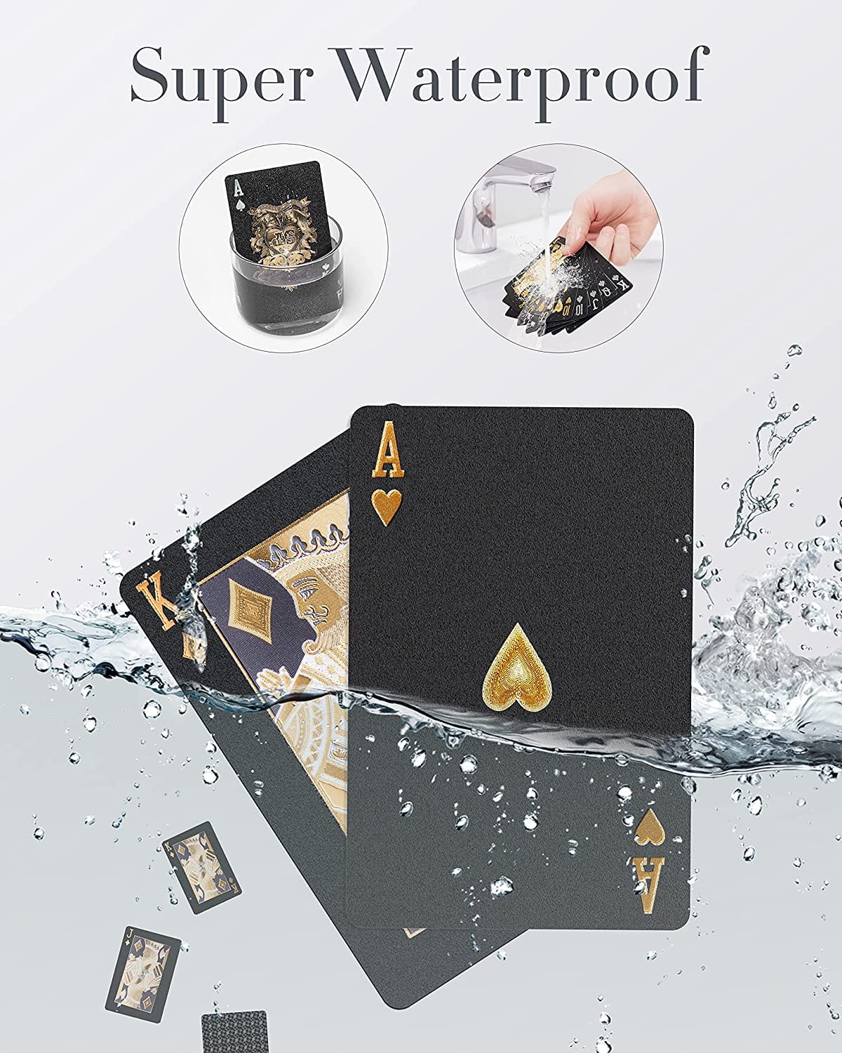 Black Matte Magic Waterproof Non Slippery Deck of Poker Cards with No Art Premium Quality 24K Gold and Silver Plated Replica Bills Black Matte Magic Waterproof Non Slippery Deck of Poker Cards with No Art Premium Quality 24K Gold and Silver Plated Replica Bills 6