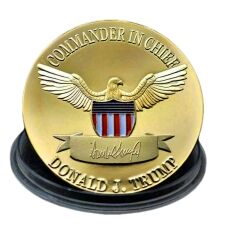 2024 TAKE AMERICA BACK Commander in Chief Donald Trump Gold on Gold Plated Collectible Coin All Products 9