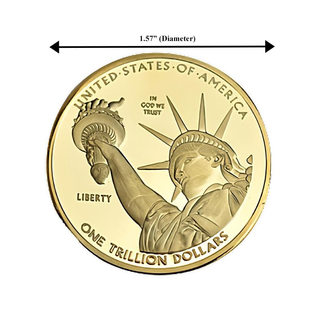One Trillion Dollar Statue of Liberty Tribute Gold Plated Coin 24K Gold and Silver Plated Replica Bills One Trillion Dollar Statue of Liberty Tribute Gold Plated Coin 24K Gold and Silver Plated Replica Bills 6