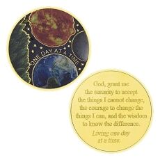 Serenity Prayer One Day at A Time Jesus Gold Plated Coin All Products 6
