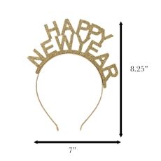 Happy New Year Unlit Gold Glitter Sparkling Headband All Products 4
