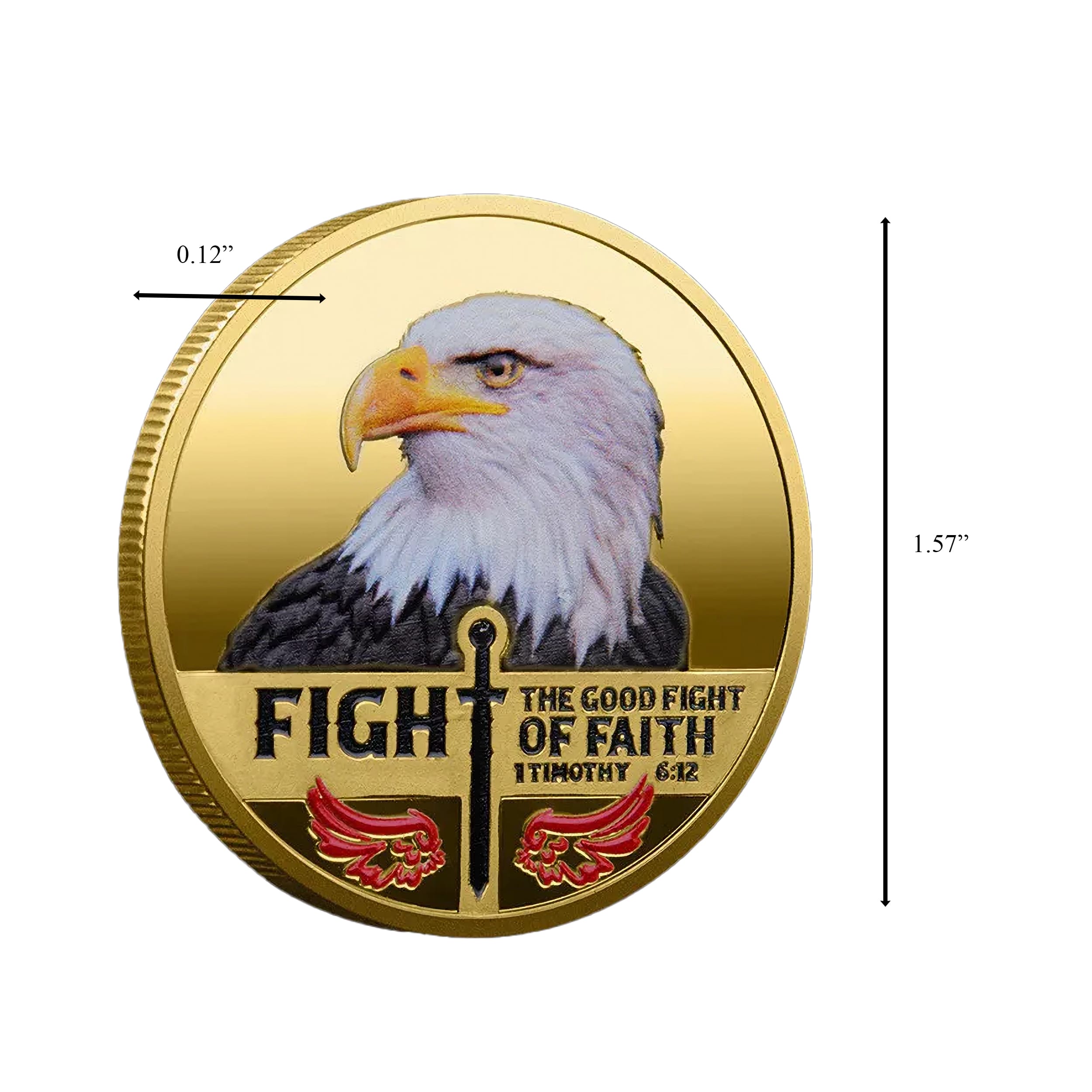 Fight the Good Fight of Faith 1 Timothy 6:12 Christian Gold Plated Coin All Products Fight the Good Fight of Faith 1 Timothy 6:12 Christian Gold Plated Coin All Products 4