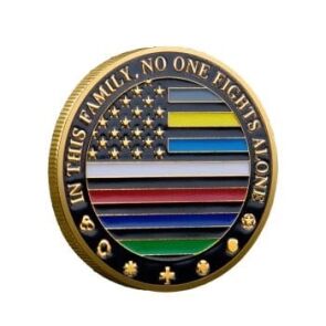 First Responders Military Thin Line Values Challenge Gold Plated Coin All Products