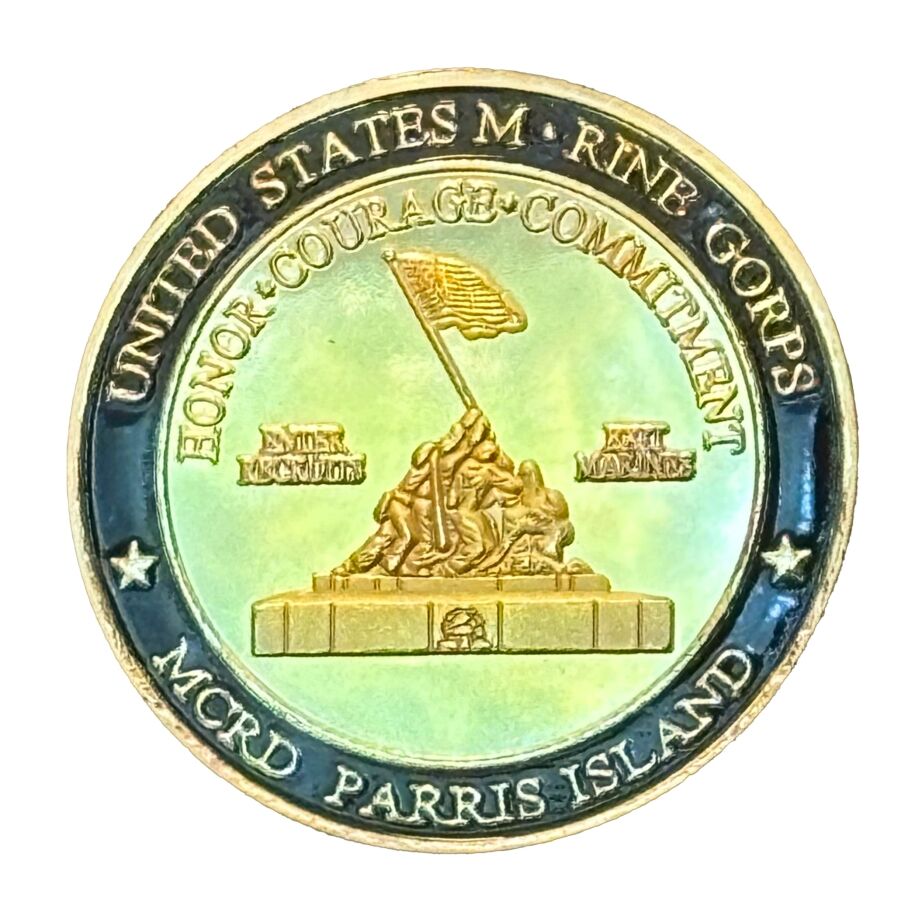 Marine Corps Recruit Depot MCRD Parris Island Challenge Gold Plated Coin All Products 3