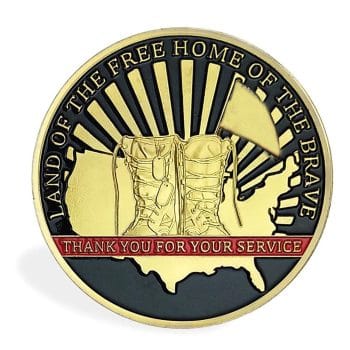 Thank You for Your Service US Army Veteran Gold Plated Coin All Products