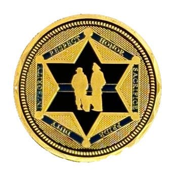 US Police Prayer Challenge Commemorative Gold Plated Coin Non-Light Up Fun