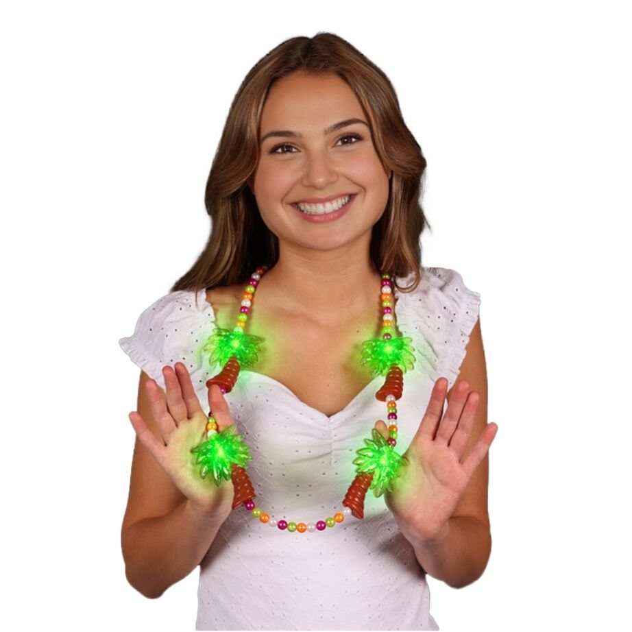 Light Up Beaded Huge Palm Trees Charms Necklace All Products 3