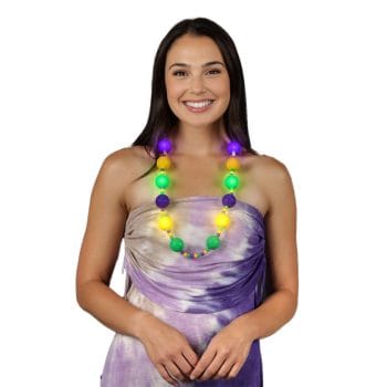 Light Up Party Balls Mardi Gras Beaded Festival Necklace All Products