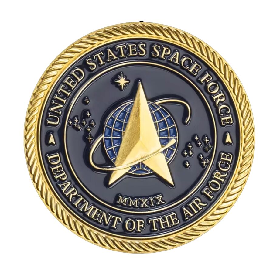 Gold Plated United States Space Force Challenge Coin and Heros Valor Prayer for Courage Souvenirs Air Force 3