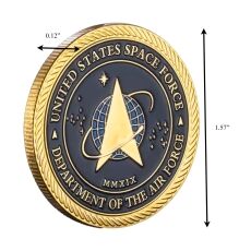 Gold Plated United States Space Force Challenge Coin and Heros Valor Prayer for Courage Souvenirs Air Force 5