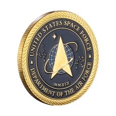 Gold Plated United States Space Force Challenge Coin and Heros Valor Prayer for Courage Souvenirs Air Force 6