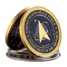 Gold Plated United States Space Force Challenge Coin and Heros Valor Prayer for Courage Souvenirs Air Force 7
