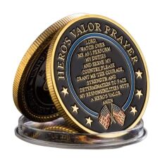 Gold Plated United States Space Force Challenge Coin and Heros Valor Prayer for Courage Souvenirs Air Force 8