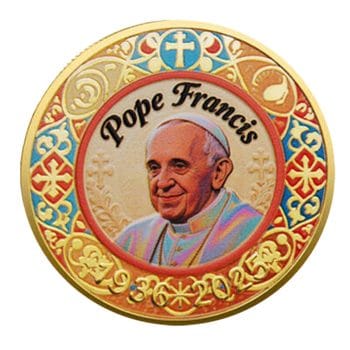 Pope Francis Commemorative Gold Plated Faith Coin Christian and Religious Coins Pope Francis Commemorative Gold Plated Faith Coin Christian and Religious Coins