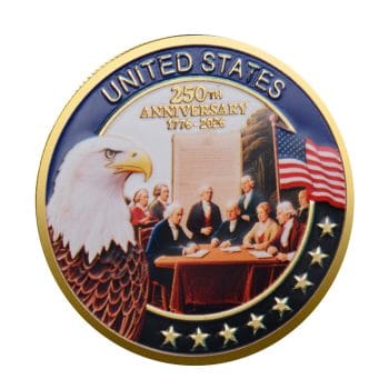 Founders Edition 250th Anniversary of the United States Commemorative Gold Plated Coin Non-Light Up Fun Founders Edition 250th Anniversary of the United States Commemorative Gold Plated Coin Non-Light Up Fun