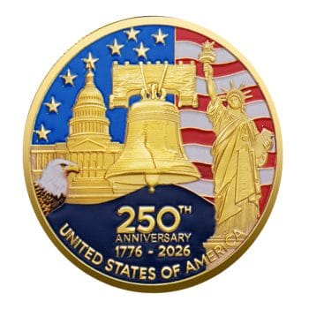 Independence Edition 250th Anniversary of the United States Commemorative Gold Plated Coin 4th of July