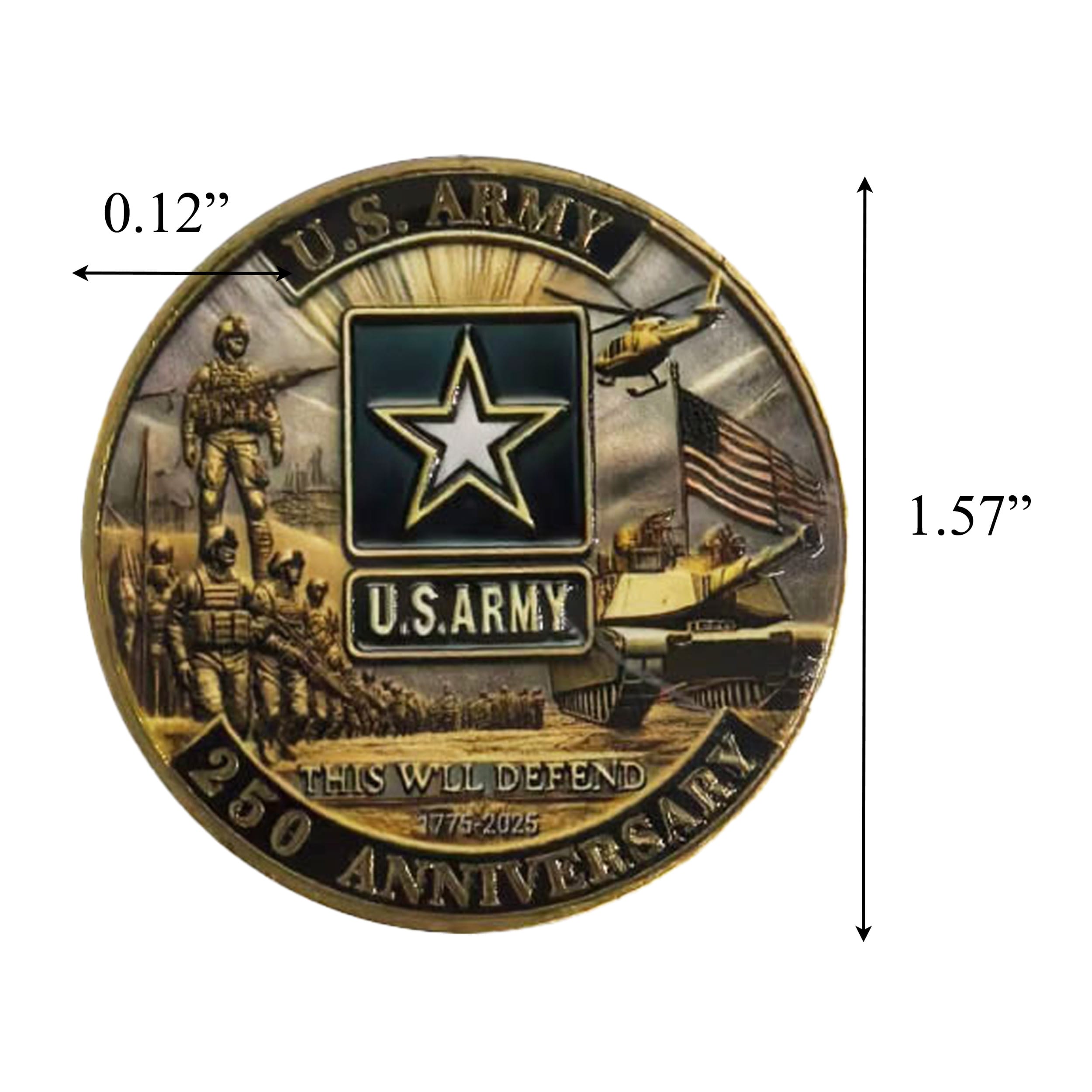 US Army 250th Anniversary Bronze Plated Commemorative Coin 4th of July US Army 250th Anniversary Bronze Plated Commemorative Coin 4th of July 4