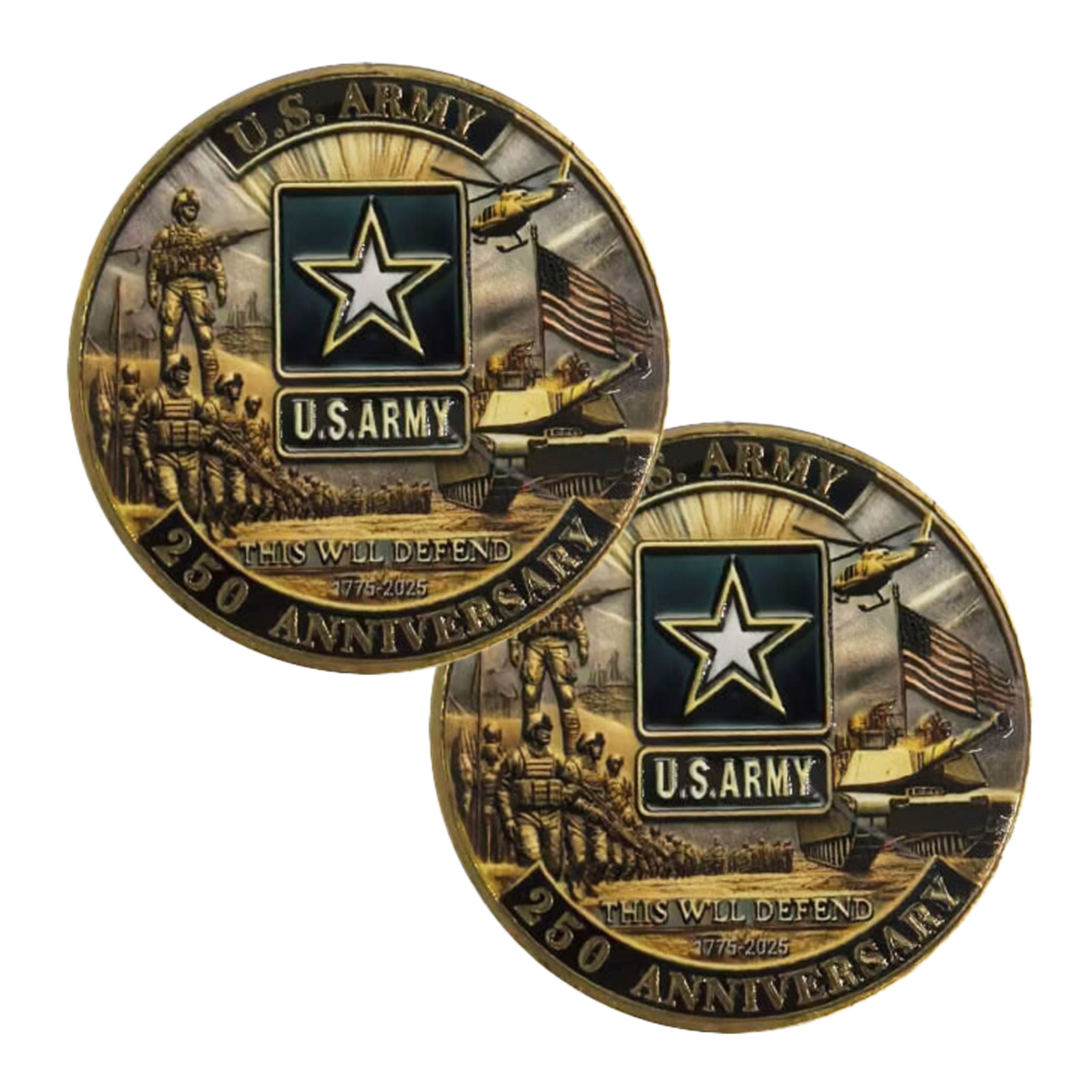 US Army 250th Anniversary Bronze Plated Commemorative Coin 4th of July US Army 250th Anniversary Bronze Plated Commemorative Coin 4th of July 5