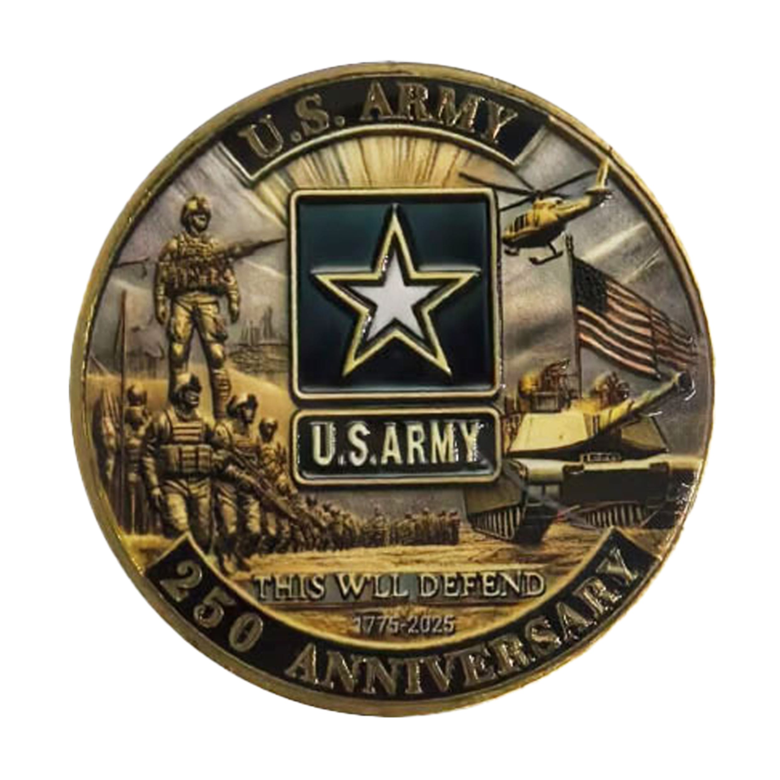 US Army 250th Anniversary Bronze Plated Commemorative Coin 4th of July US Army 250th Anniversary Bronze Plated Commemorative Coin 4th of July 3