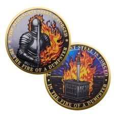 Knight Dumpster Fire Department Challenge Gold Plated Coin All Products 6