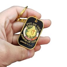 Put on the Whole Armor of God Christian Gold Plated Dog Tag Keychain All Products Put on the Whole Armor of God Christian Gold Plated Dog Tag Keychain All Products 5