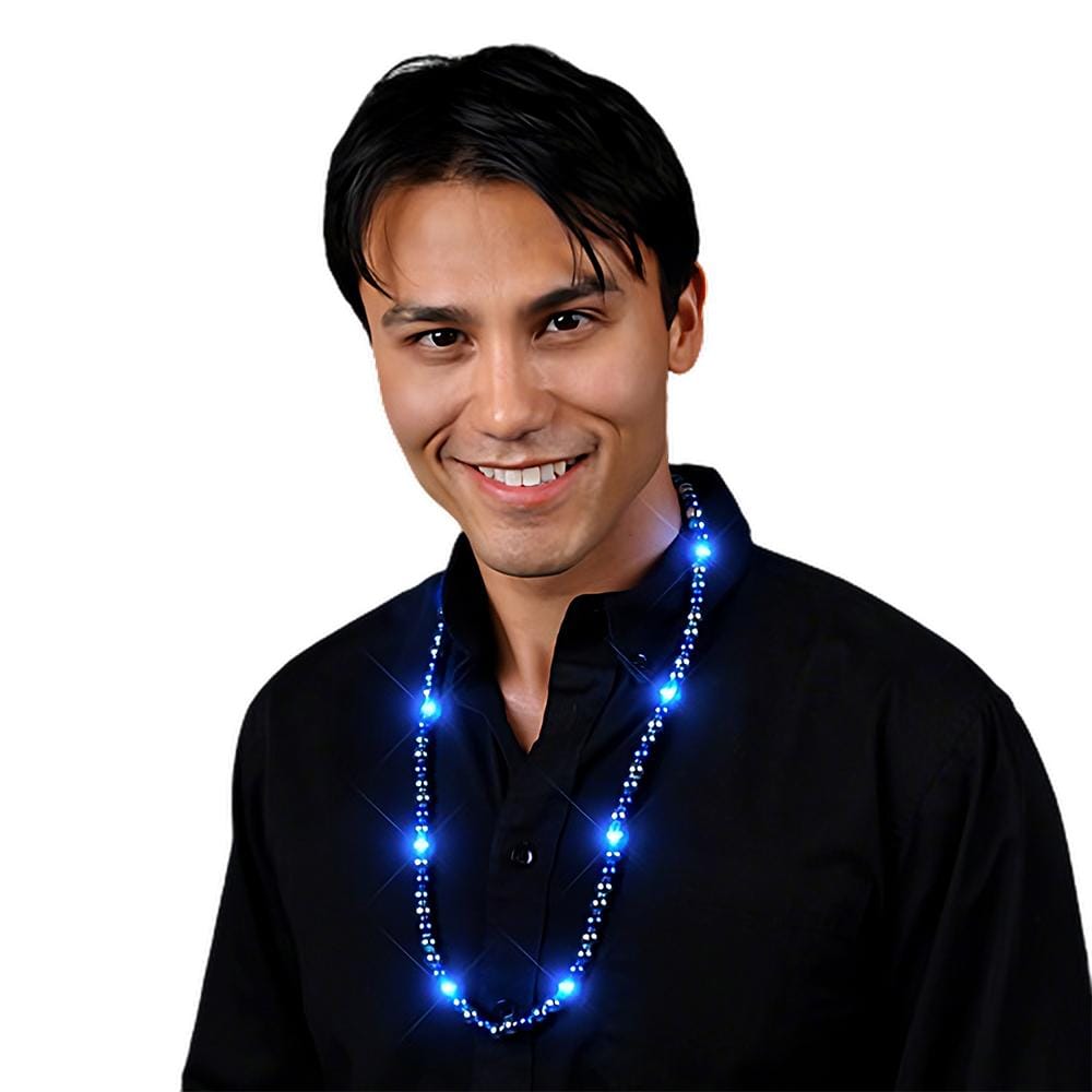 Brilliant Blue LED Bead Necklace 4th of July Brilliant Blue LED Bead Necklace 4th of July 4