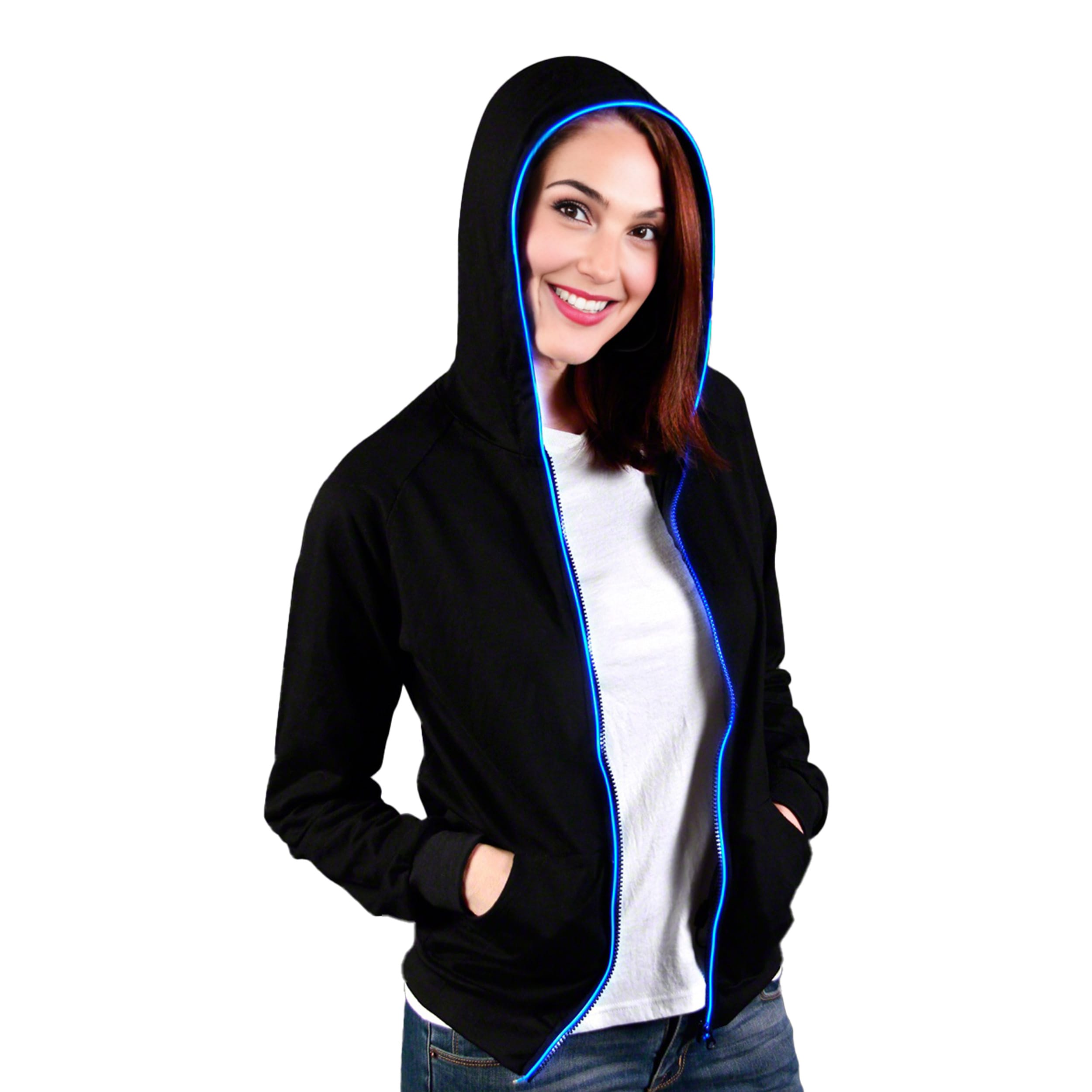 Electro Luminescent Zip Up Hoodie Blue Extra Large All Products Electro Luminescent Zip Up Hoodie Blue Extra Large All Products 4
