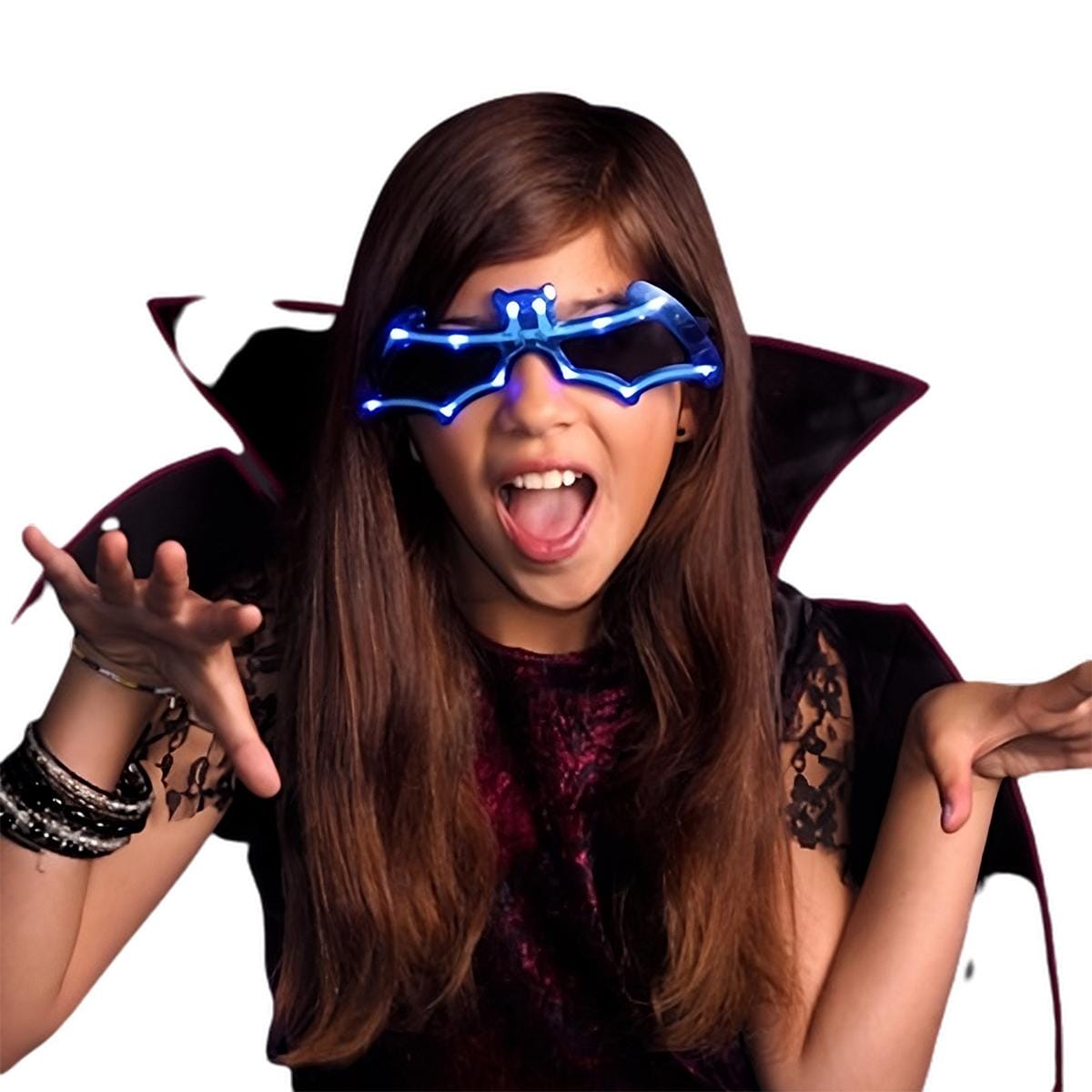 LED Bat Shaped Sunglasses Blue All Products LED Bat Shaped Sunglasses Blue All Products 3