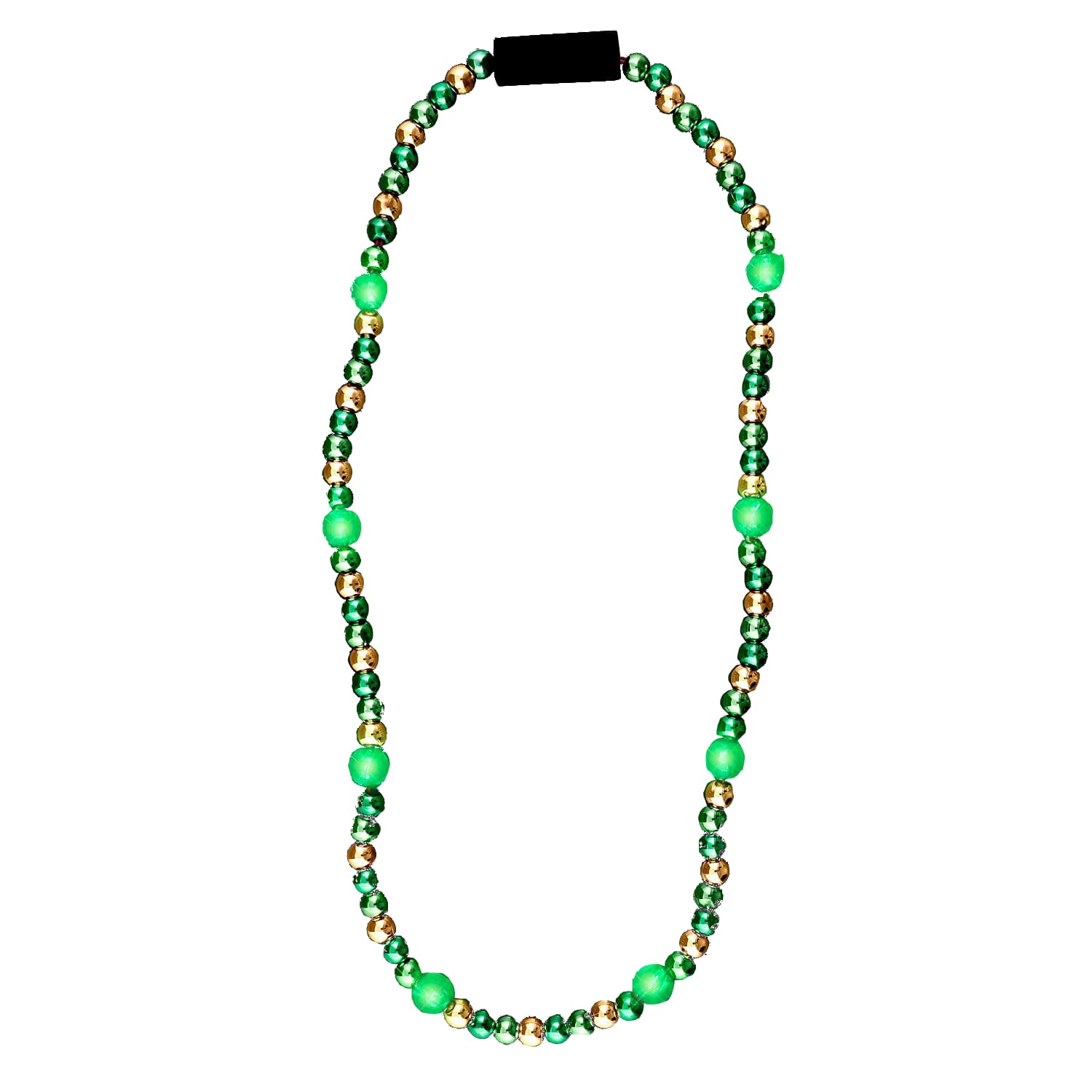LED Necklace with Green and Gold Metallic Beads for St Patricks Day All Products LED Necklace with Green and Gold Metallic Beads for St Patricks Day All Products 5