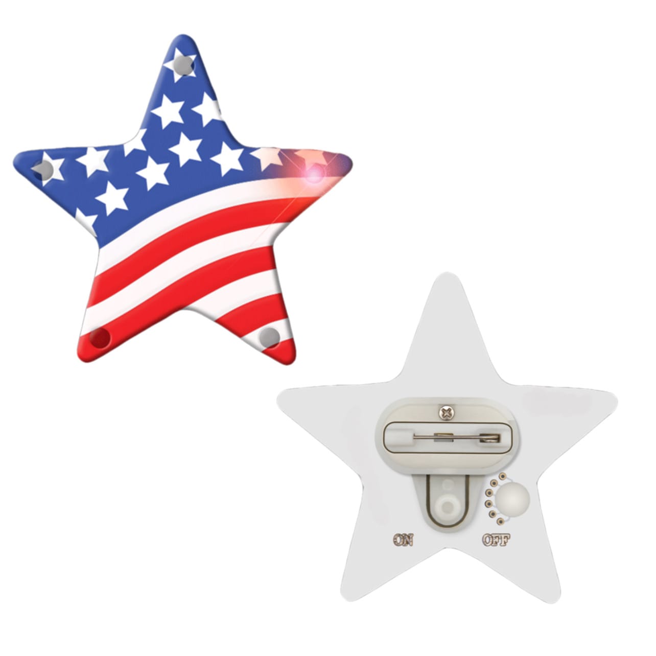 USA Star Flashing Body Light Lapel Pins 4th of July USA Star Flashing Body Light Lapel Pins 4th of July 5