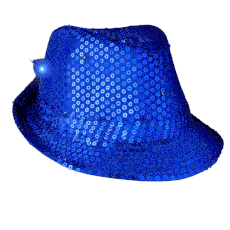 LED Flashing Fedora Hat with Blue Sequins All Products LED Flashing Fedora Hat with Blue Sequins All Products 5