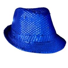 LED Flashing Fedora Hat with Blue Sequins All Products LED Flashing Fedora Hat with Blue Sequins All Products 6