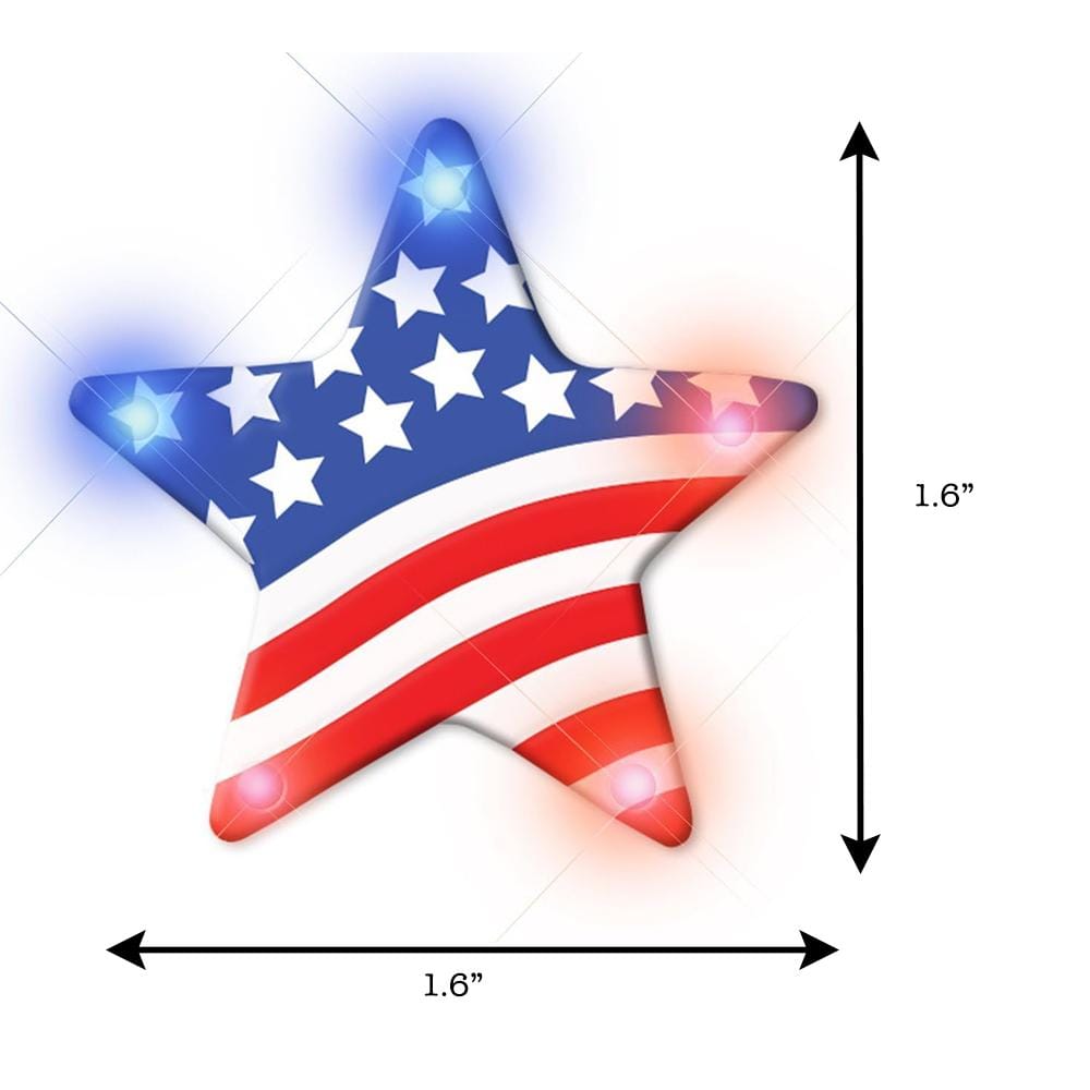 USA Star Flashing Body Light Lapel Pins 4th of July USA Star Flashing Body Light Lapel Pins 4th of July 4