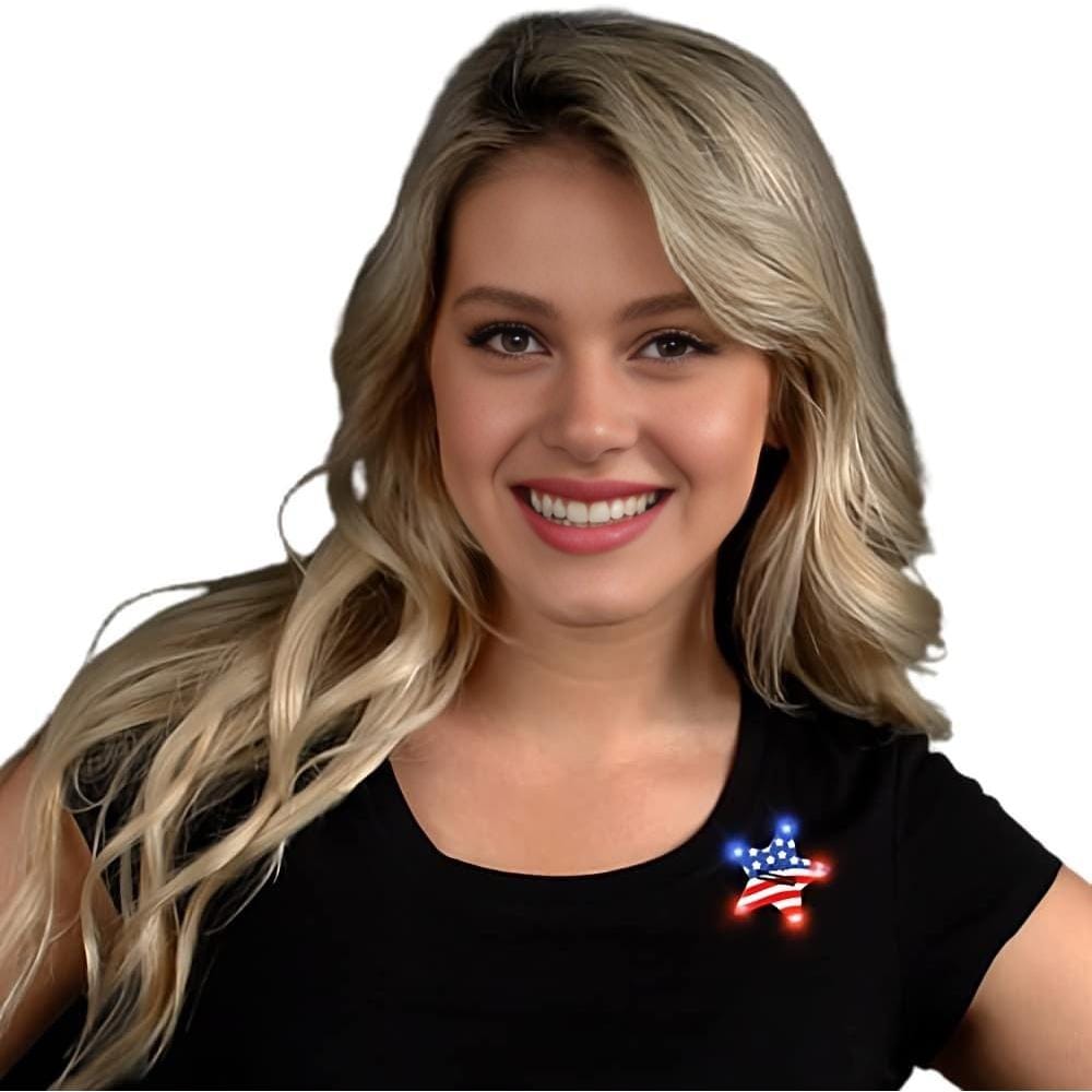 USA Star Flashing Body Light Lapel Pins 4th of July USA Star Flashing Body Light Lapel Pins 4th of July 3