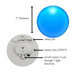 Light Up Round Badge Pin Blue All Products Light Up Round Badge Pin Blue All Products 5