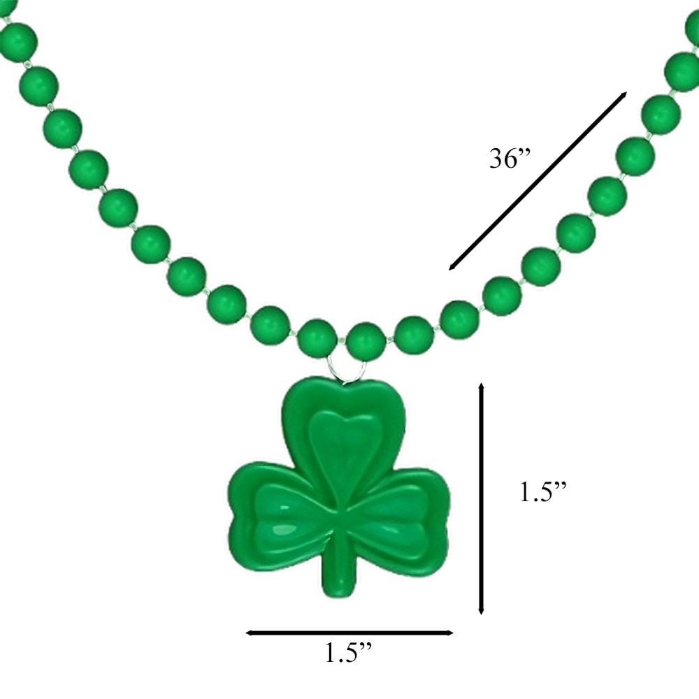 Unlit Mini Shamrock Charm Beaded Necklace Pack of 12 All Products Unlit Mini Shamrock Charm Beaded Necklace Pack of 12 All Products 4
