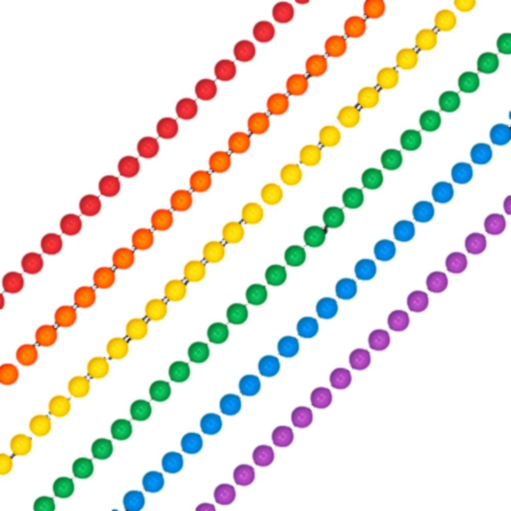 Smooth Round Opaque Bead Mardi Gras Necklace Assorted Pack of 12 All Products Smooth Round Opaque Bead Mardi Gras Necklace Assorted Pack of 12 All Products 3