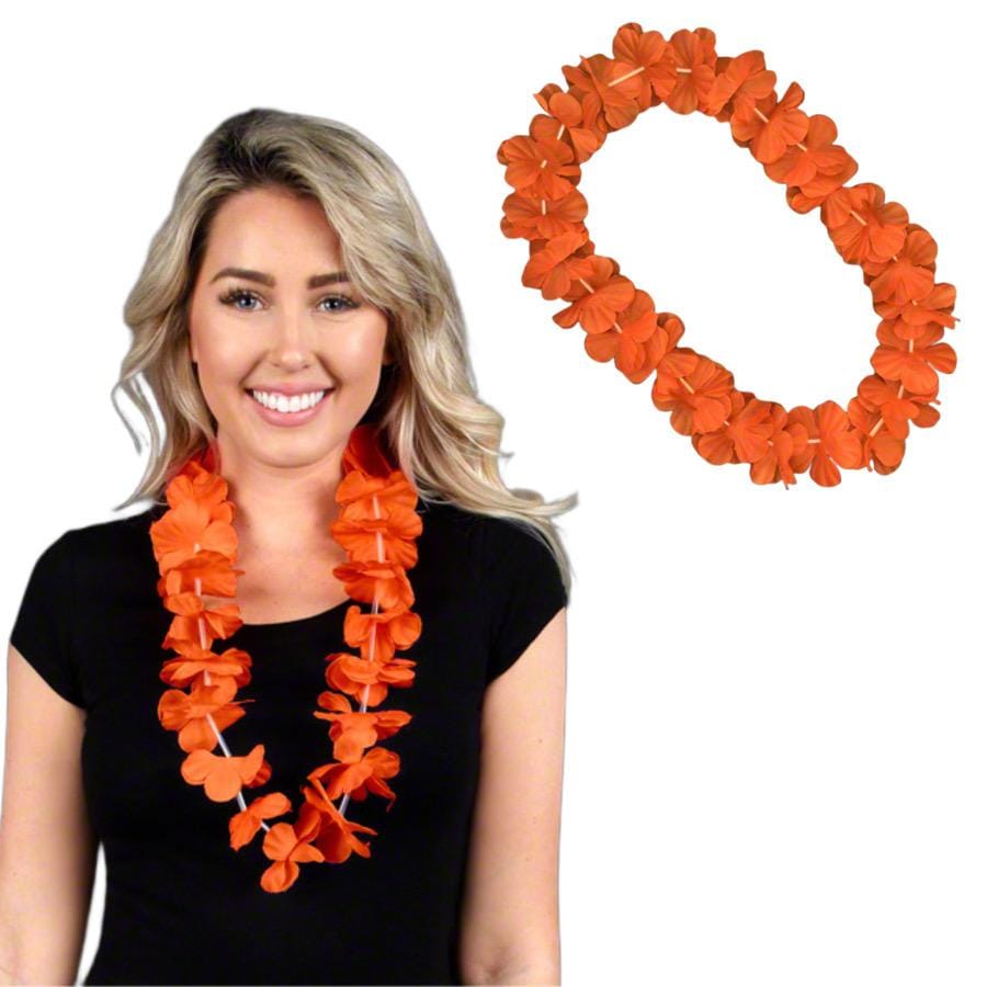 Hawaiian Flower Lei Necklace Orange All Products Hawaiian Flower Lei Necklace Orange All Products 4