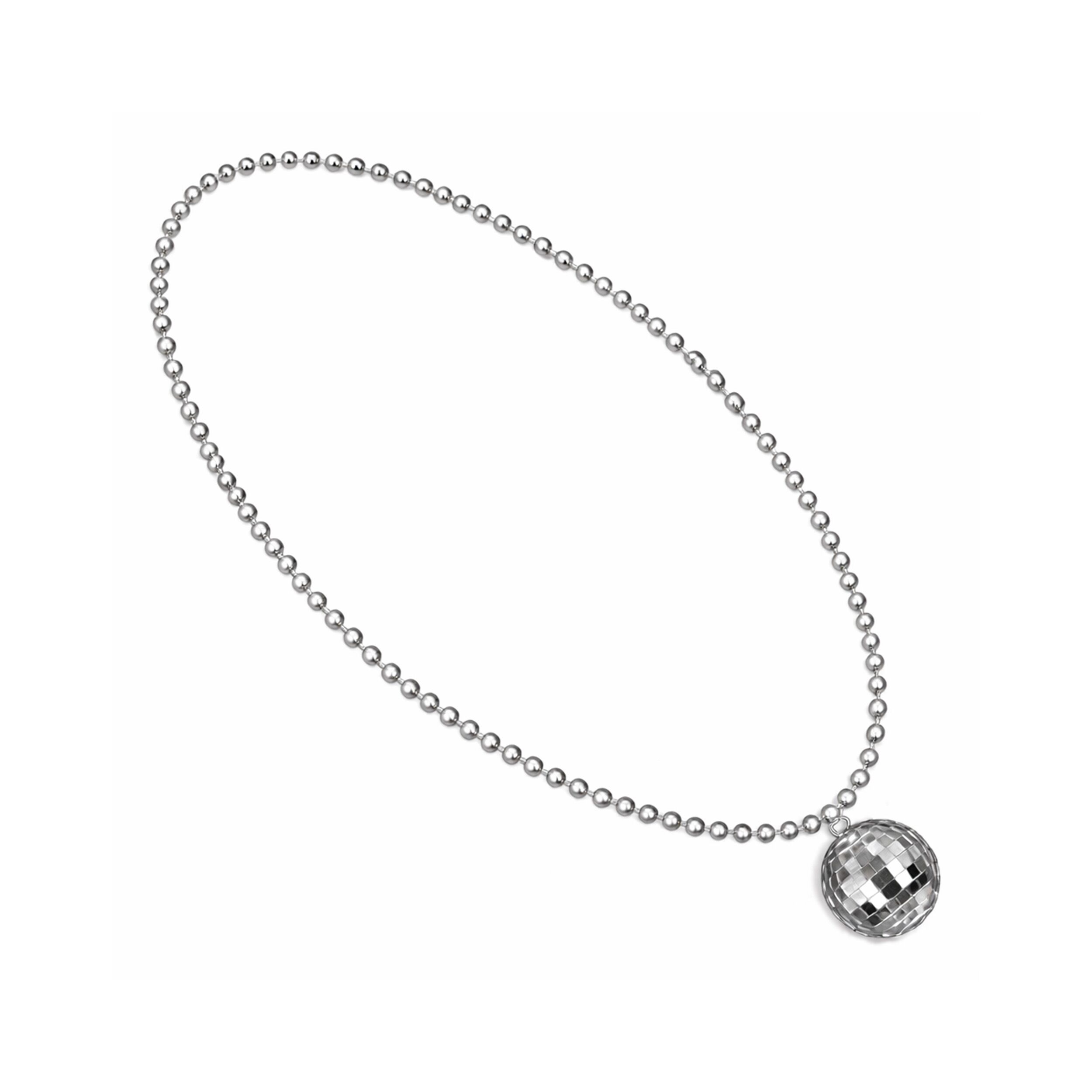 Disco Ball Charm Necklace On Silver Beads All Products Disco Ball Charm Necklace On Silver Beads All Products 5